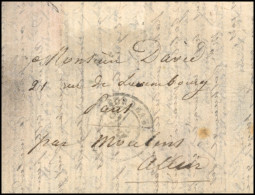 Obl. Lettre Manuscrite De CHERBOURG Du 29 Décembre 1870, Timbres Absents Suite Immersion, Frappée Du CàD De BORDEAUX Du  - Guerra Del 1870
