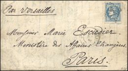 Obl. 46 - 20c. Bordeaux, Grandes Marges, Obl. S/lettre Frappée Du CàD D'ARCACHON Du 2 Février 1871 à Destination De PARI - Guerra De 1870