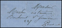 Obl. Lettre De NANTES Datée Du 8 Février 1871 à Destination De PARIS. Au Recto, Taxe 15 Et CàD PARIS 10 Février 1871. SU - Guerra De 1870