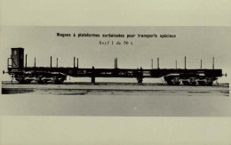 Reproduction - Wagons à Plateformes Surbaissées Pour Transports Spéciaux  Sayf 1 De 50 T. - Eisenbahnen