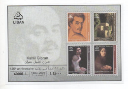 Souvenir Sheet S/S 2008 Khalil Gibran Anniversary MNH From Lebanon Liban Libanon - Libanon
