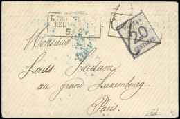 Obl. 6 - 20c. Bleu Obl. S/lettre Frappée Du Cachet ''K.PR.FELPOST - RELAIS N°25'' à Destination De PARIS. Lettre Taxée à - Sonstige & Ohne Zuordnung