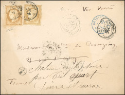 Obl. 55 - CONSTANTINOPLE. 15c. Lauré X 2 Obl. CàD De CONSTANTINOPLE - TURQUIE Du 4 Octobre 1876 S/lettre Frappée Du Cach - 1849-1876: Klassik