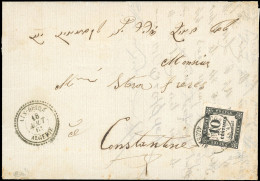 Obl. 2 - Timbres-Taxe. AIN-BEIDA. Lettre Manuscrite Frappée Du Cachet Perlé D'AIN-BEIDA - ALGERIE Du 18 Août 1861 à Dest - 1849-1876: Klassik