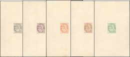 (*) 107 / 111 - Type Blanc. 5 épreuves Définitive Du Poinçon Avec Couleurs Adoptées Et Valeurs Faciales Du 1c. Au 5c. En - Autres & Non Classés