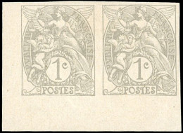 * 107 - Paire Du 1c. Type Blanc Gris Au Type IP - IA Tenant à IB. ND. CdeF. SUP. - Sonstige & Ohne Zuordnung