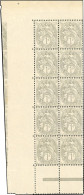 ** 107 - 1c. Gris. Type IB. Bande Extérieure ND Tenant à Dentelé. Feuille De 50 Timbres Dont Type IA En Bas De La Feuill - Sonstige & Ohne Zuordnung