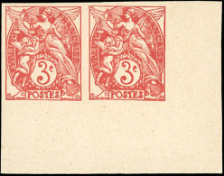 (*) 109 - 3c. Type Blanc Rouge. Type IIA S/papier Gris Clair. Paire ND. CdeF. SUP. - Other & Unclassified