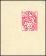 (*) 111 - 5c. Type Blanc Rose Vif Foncé. Epreuve De Couleur S/feuillet Du Poinçon Définitif. SUP. R. - Autres & Non Classés