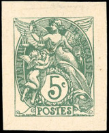 * 111 - 5c. Type Blanc Vert Foncé. Epreuve De Couleur S/petit Feuillet. TB. - Autres & Non Classés