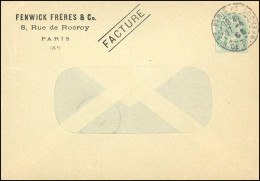 Obl. 111 - Entier Postal Du 5c. Type Blanc, Enveloppe Fenêtre Repiquée "FENWICK FRERES & Co - FACTURE", Frappée Du CàD D - Autres & Non Classés