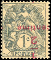 ** 157c - 1/2c. S/1c. Type Blanc Gris-noir. Surcharge Renversée Et Légèrement Déplacée. SUP. - Andere & Zonder Classificatie