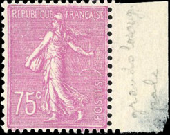 ** 202a - 75c. Semeuse Lignée Lilas-rose. Type II. BdeF. SUP. - Other & Unclassified