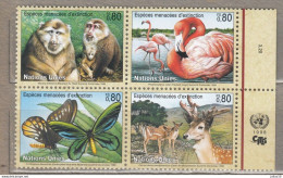 United Nations 1998 Fauna Animals Birds Butterflies Mi 330-333 MNH(**) #Fauna57 - Altri & Non Classificati