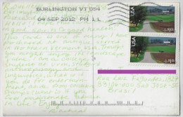 USA 2012 Postcard Photo Cuautla River Morelos Mexico Burlington To Brazil 2 Airmail Stamp Lancaster County Pennsylvania - Lettres & Documents