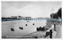 R170735 The River Taw And Bridge. Barnstaple. 1953 - Welt