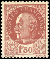 ** 516 - 1F.50 Pétain Brun-rouge. Impression Sur Raccord. TB. - Other & Unclassified