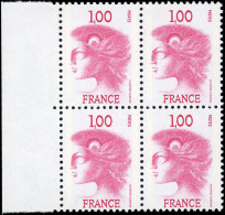 ** 1895A - 1F. Marianne D'Excoffon Rouge. Bloc De 4. BdeF. SUP. RRR. - Andere & Zonder Classificatie