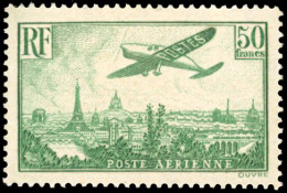 ** 14a - 50F. Avion Survolant Paris Vert. Centrage Parfait. SUP. - Sonstige & Ohne Zuordnung