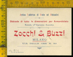 Milano Città  Zocchi & Bizzi - Antica Fabbrica Di Ostie Ed Obbiadini - Via Delle Ore N. 50 MI (strappo) - Milano (Mailand)
