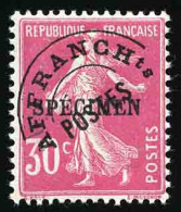 * 59-CI1 - Préoblitéré. 30c. Rose. Surcharge "SPECIMEN". TB. - Cours D'Instruction