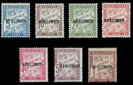 * 28-CI2 - Timbres-Taxe. + 29CI2 + 31CI2 + 33CI2 + 35CI1 + 37CI2 + 40CI2. 7 Valeurs. Surcharge "SPECIMEN". SUP. - Cursussen