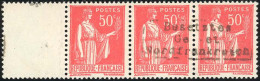 ** 3 - 50c. Rose-rouge. Bande De 3. Paire Tenant à Non Surchargé. SUP. - War Stamps