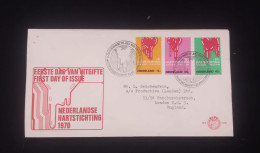 C) 1970. NETHERLANDS. FDC. DUTCH HEART FOUNDATION SENT TO ENGLAND. MULTIPLE STAMPS. XF - Other & Unclassified