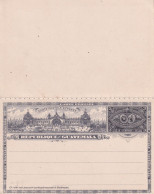 1897  GUATEMALA Intero Postale Con Unito Stesso Intero Per Risposta - Eisenbahnen