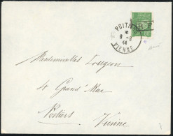 Obl. POITIERS. 80c. Vert, Surcharge Type II, Obl. S/lettre Locale De POITIERS Du 9 Août 1944. TB. - Befreiung