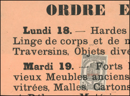 Obl. 1 - 2c. Noir, ND, Surchargé "EPREUVE" En Rouge S/grand Fragment D'affiche. SUP. - Zeitungsmarken (Streifbänder)