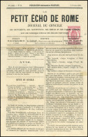 Obl. 3 - 2c. Rose-carminé Obl. Sur Journal LE PETIT ECHO DE ROME N°50 Du 13 Février 1870. SUP. - Newspapers