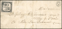 Obl. 1 - 10c. Noir Obl. "OR" Par Deux Fois, S/lettre Manuscrite De La FERTE FREMET Du 6 Février 1859 Frappée De La Boite - Other & Unclassified
