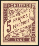 (*) 15/ 17 - Timbres-Taxe. 1F. + 2F. + 3F. Marron. Tirage S/Bristol Pour L'exposition De 1900. TB. R. - Andere & Zonder Classificatie