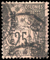 Obl. 4Aa - 5c. S/25c. Noir S/rose. Surcharge Verticale. Obl. TB. - Autres & Non Classés