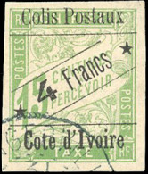 Obl. 9c - Colis-postaux. 4F. S/15c. Vert. 2 Petites étoiles Sans Accent Circonflexe Sur Le "o" De Côte. Obl. SUP. - Altri & Non Classificati