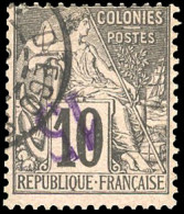 Obl. 3a - 15 S/10c. Noir S/lilas. Variété Surcharge Renversée. Obl. SUP. - Autres & Non Classés