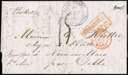 Obl. Lettre Manuscrite De PETIT BOURG Frappée Du Grand CàD De PETIT BOURG Du 29 Septembre 1851 Et Du Grand CàD De BASSE  - Sonstige & Ohne Zuordnung