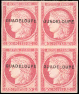 * 13 - 80c. Rose. Bloc De 4. Quelques Traces De Rouseur Au Verso. SUP. - Andere & Zonder Classificatie