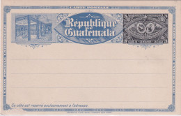1897  GUATEMALA Intero Postale Figurato Treno E Nave - Treinen