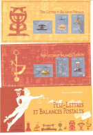 BLOC SOUVENIR 140 - A - Pése Lettres Et Balances Postales  - 2 Feuillets De 3 Timbres Dans Pochette Carton- Sous Blister - Souvenir Blocks & Sheetlets