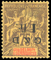 * 49L - 1F. S/75c. Violet S/jaune. Variété Surcharge Renversée. SUP. - Autres & Non Classés