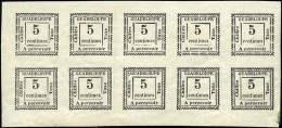 * 6 - Timbres-Taxe. 5c. Bloc De 10. Variétés Mineures. SUP. - Otros & Sin Clasificación