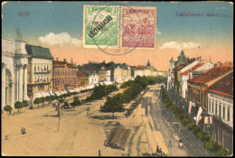 Obl. 5 + 29 - 3fi. Brun-lilas + 5fi. Vert-jaune Obl. S/carte Postale D'Arad, N'ayant Pas Voyagée, Frappée Du CàD D'ARAD  - Other & Unclassified