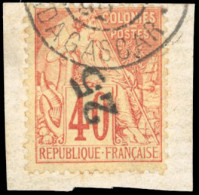 Obl. 3d - 25 S/40c. Rouge-orange. Surcharge Verticale. Obl. S/fragment. SUP. - Other & Unclassified