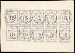 Obl. 10a - 15c. Feuillet De 10 Timbres. Obl. TAMATAVE Du 30 Septembre 1891. Non Coté Chez Yvert. SUP. - Andere & Zonder Classificatie