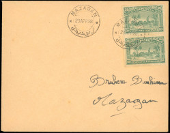 Obl. 56 - Paire Du 50c. Vert Obl. S/lettre Locale Frappée Du CàD De MAZAGAN Du 23 Avril 1898. SUP. - Andere & Zonder Classificatie