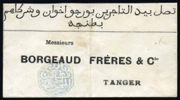 Obl. 23b - TANGER. Cachet Octogonal Bleu Clair S/lettre Complète à Destination De BORGEAUD FRERES & Cie à TANGER. Belle  - Andere & Zonder Classificatie