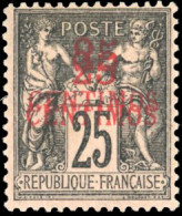 * 5b - 25c. S/25 Noir S/rose. Double Surcharge. TB. R. - Autres & Non Classés