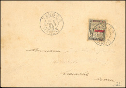 Obl. 10 - 10c. Noir S/lettre De TANGER Du 6 Février 1893 à Destination De LARACHE. Emission Rare S/lettre Ayant Voyagée  - Other & Unclassified